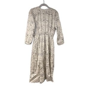 Cream and Black A-Line Fit And Flair Midi Dress